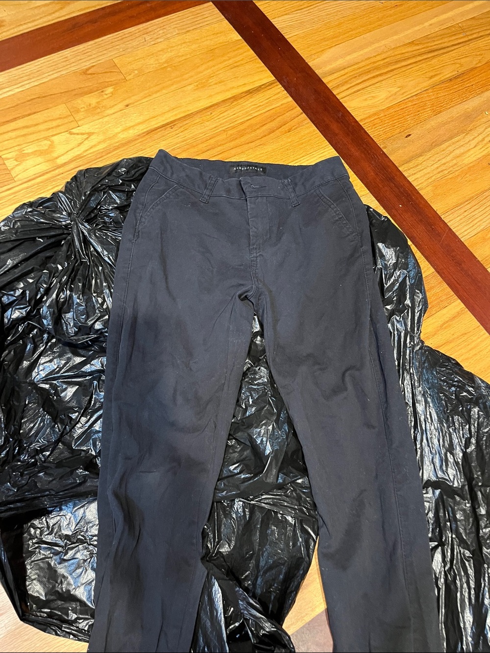 Black Stretch Casual Pants